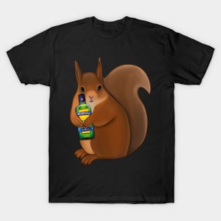 Funny squirrel with bottle of beherovka T-Shirt